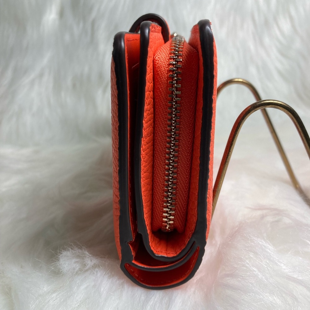NWOT Kate Spade 🧡 Leila Medium Orange Bi-Fold Wallet in Pebbled Leather - Picture 7 of 9